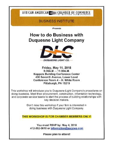 How to do Business with Duquesne Light Company