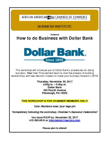 How to do Buisness with Dollar Bank