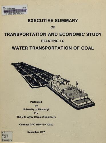 Transportation and Economic Study relating to Water Transportation of Coal, Executive Summary