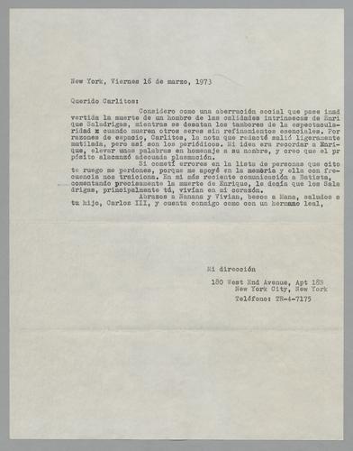 Correspondencia a Carlitos [Correspondence to Carlitos]