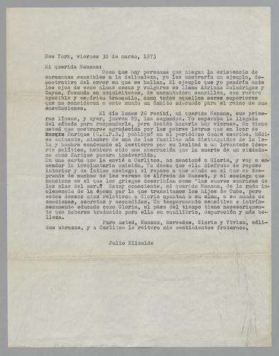 Correspondencia a Nanana [Correspondence to Nanana]