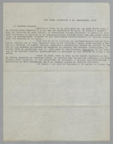 Correspondencia a Jacobo [Correspondence to Jacobo]