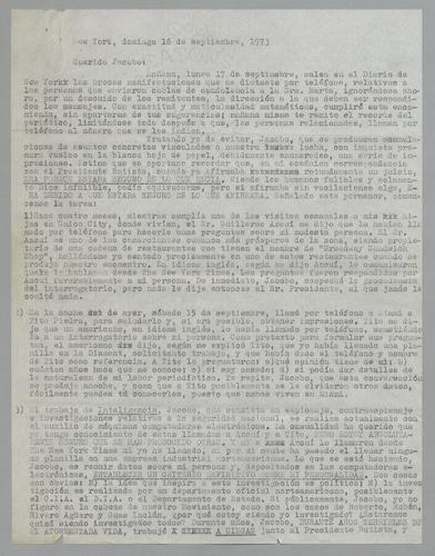 Correspondencia a Jacobo [Correspondence to Jacobo]