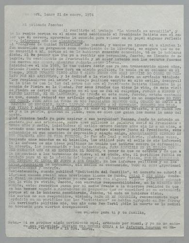 Correspondencia a Jacobo [Correspondence to Jacobo]