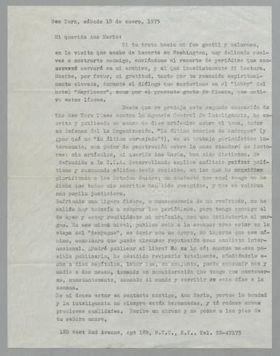 Correspondencia a Ana María [Correspondence to Ana María]