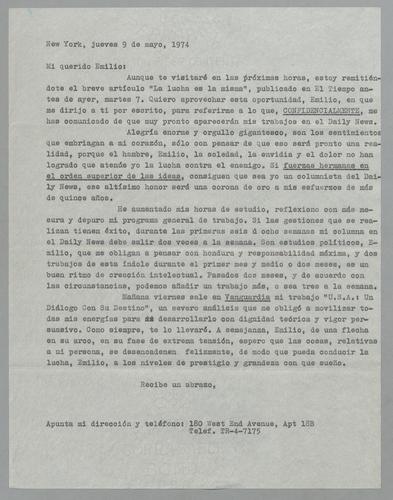 Correspondencia a Emilio [Correspondence to Emilio]