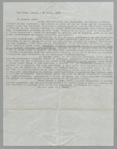 Correspondencia a Abel [Correspondence to Abel]