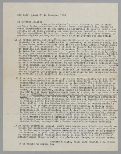 Correspondencia a Emilio [Correspondence to Emilio]