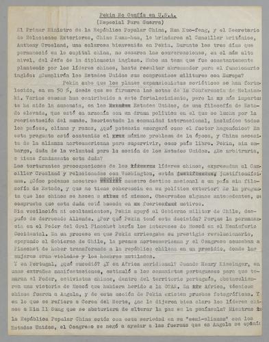 Pekín No Confía en U.S.A. [Beijing Does Not Trust in the U.S.A.]