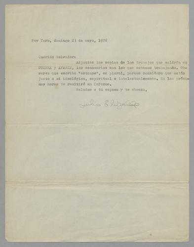 Correspondencia a Salvador [Correspondence to Salvador]