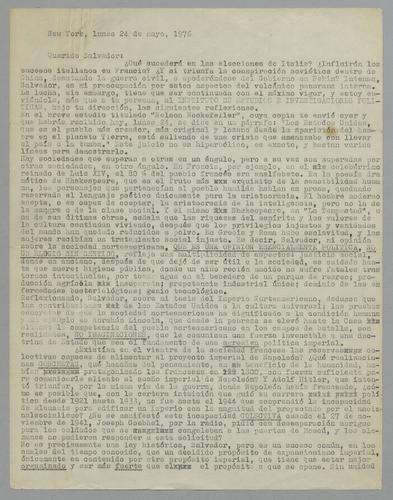 Correspondencia a Salvador [Correspondence to Salvador]