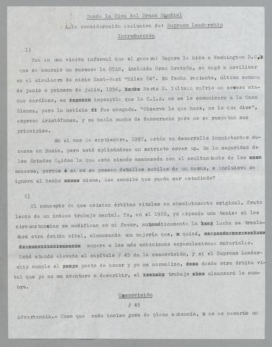 Desde la cima del drama mundial [At the Height of World Conflict]