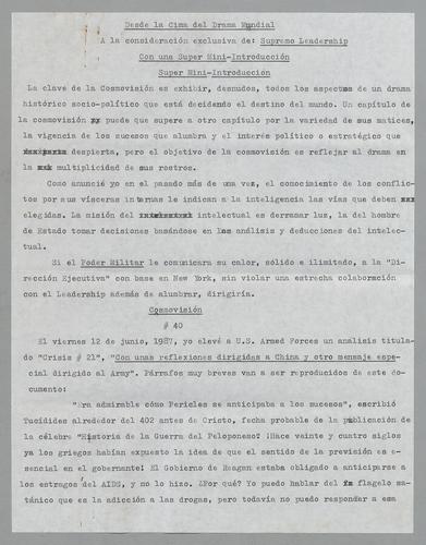 Desde la cima del drama mundial [At the Height of World Conflict]