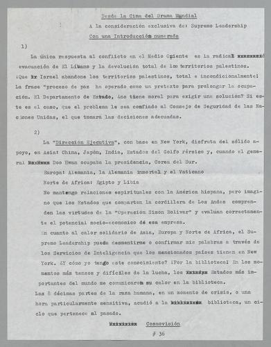 Desde la cima del drama mundial [At the Height of World Conflict]