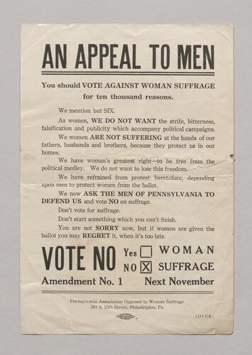 Pennsylvania Association Opposed to Woman Suffrage