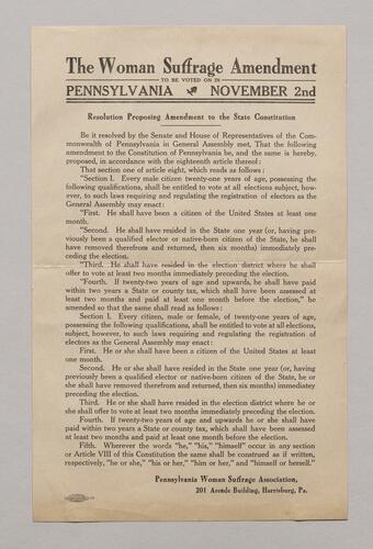 Pennsylvania Woman Suffrage Association