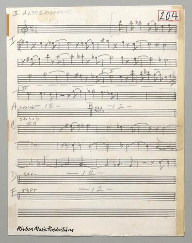 204 [Aureola] Second Alto sax