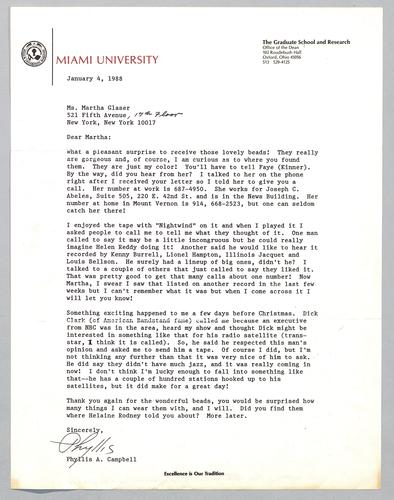 Martha Glaser Incoming Correspondence