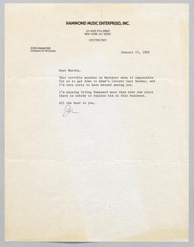 Martha Glaser Incoming Correspondence