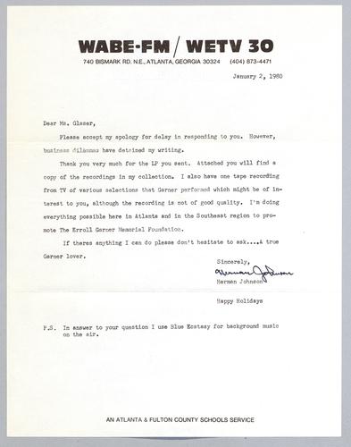 Martha Glaser Incoming Correspondence
