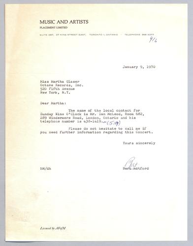 Martha Glaser Incoming Correspondence