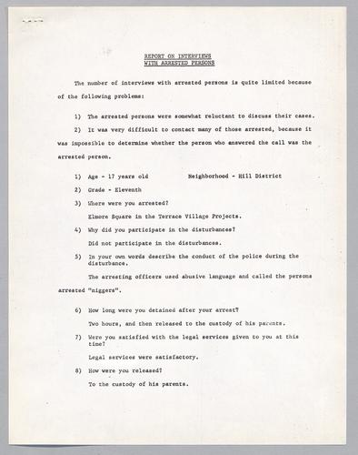 Interviews with Arrested Persons