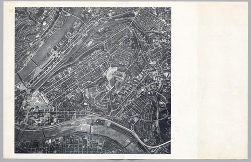 Aerial view of Pittsburgh and the Hill District