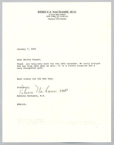 Martha Glaser Incoming Correspondence