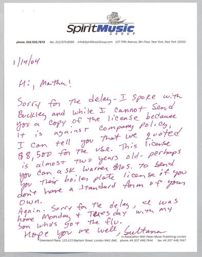 Martha Glaser Incoming Correspondence