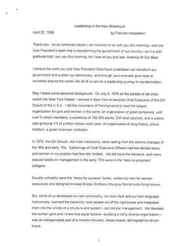 "Leadership in the New Millennium"