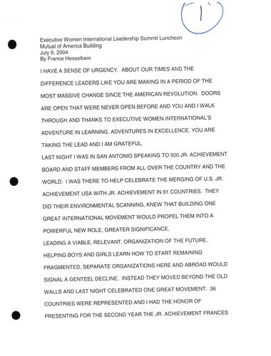 Executive Women International Leadership Summit Luncheon speech