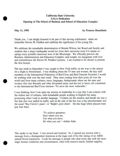 GALA Dedication Opening the School of Business and School of Education Complex - California State University