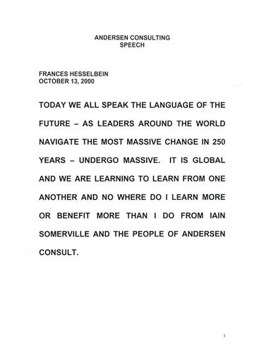 Andersen Consulting speech