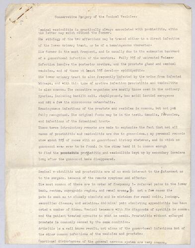 "Conservative Surgery of the Seminal Vesicles"