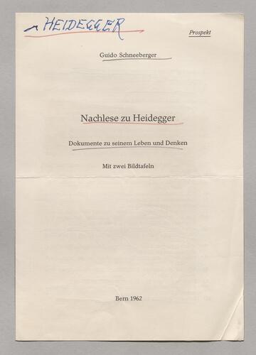 Carnap's Heidegger File, Including Davos Transcript