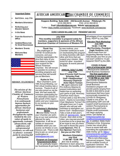 July Newsletter 2020