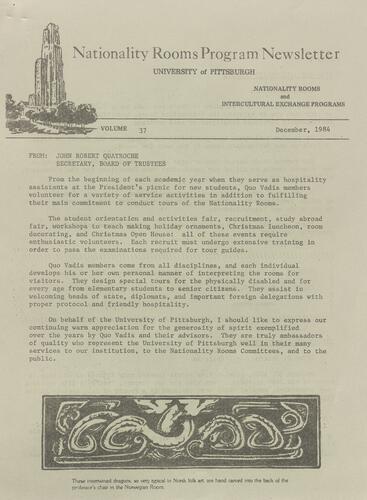 Nationality Rooms Program newsletter