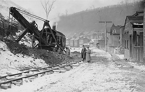 Steam Shovel in the Snow