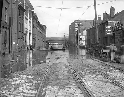 1913 Flood--Men in Boats