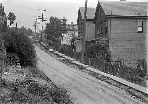 Children on Plank Sidewalk