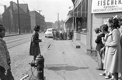 Crowded Sidewalk