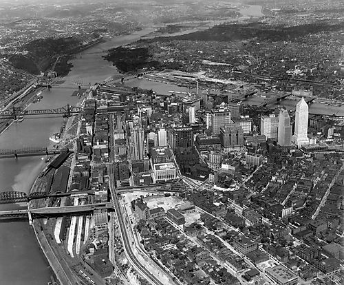Aerial View Surrounding Downtown