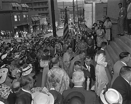 Crowd Outside St. Nicholas Orthodox Church