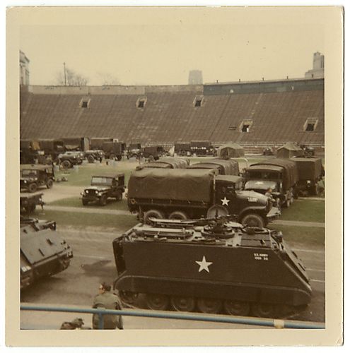 National Guard inside Pitt Stadium