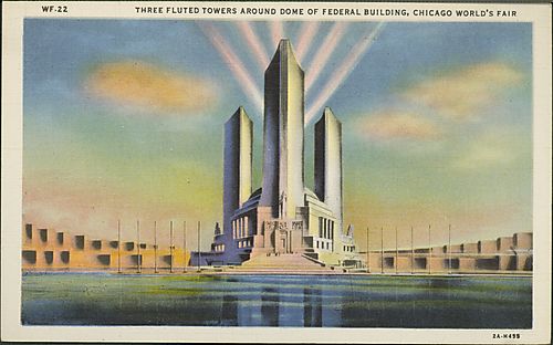 Three Fluted Towers around Dome of Federal Building