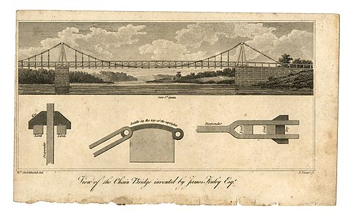 View of the Chain Bridge invented by James Kinley