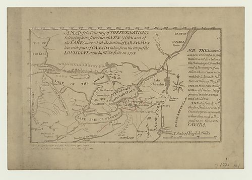 Map of the Countrey of The Five Nations