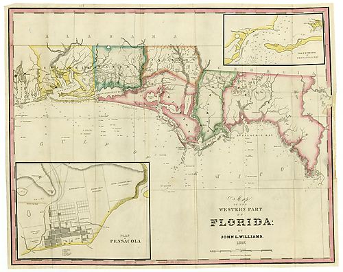 Map of the western part of Florida