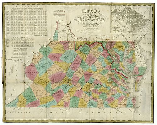 Map of Virginia and Maryland