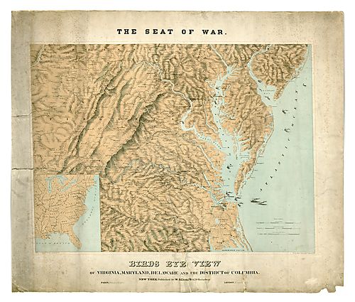 Birds eye view of Virginia, Maryland, Delaware and